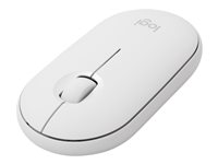 Logitech Pebble M350 - Mus - optisk - 3 knappar - trådlös - 2.4 GHz, Bluetooth - trådlös USB-mottagare - offwhite 910-005716