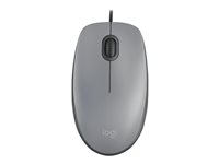 Logitech M110 Silent - Mus - höger- och vänsterhänta - optisk - 3 knappar - kabelansluten - USB-A - mellangrå 910-006760