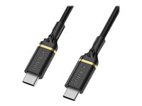 OtterBox Fast Charge Cable Standard - USB-kabel - 24 pin USB-C (hane) till 24 pin USB-C (hane) - USB 2.0 - 1 m - svart skimmer 78-52541