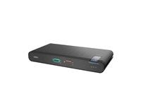 Belkin Universal Secure Dual-Head - 2:a generationen - omkopplare för tangentbord/video/mus/ljud - 2 x KVM/ljud - 1 lokal användare - skrivbordsmodell - TAA-kompatibel F1DN202KVM-UN-4