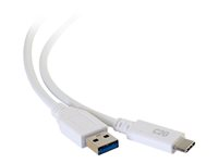 C2G 6ft USB C to USB A Cable - USB 3.2 - 5Gbps - White - M/M - USB-kabel - USB typ A (hane) till 24 pin USB-C (hane) - USB 3.1 - 30 V - 3 A - 1.83 m - vit 28836