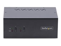 StarTech.com 2-Port Dual-Monitor DisplayPort KVM Switch, 4K 60Hz, 2x USB 5Gbps Hub Ports, 2x USB 2.0 HID Ports, Hotkey and Push-Button Switching, TAA Compliant - ESD Level 3 Protection (P2DD46A2-KVM-SWITCH) - Omkopplare för tangentbord/video/mus/ljud/USB - 2 x KVM/ljud/USB - 1 lokal användare - skrivbordsmodell - TAA-kompatibel P2DD46A2-KVM-SWITCH