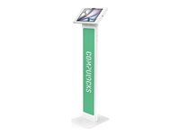 Compulocks iPad Air M2 & M3 11", Apex Enclosure Brandable Floor Stand - White - Monteringssats (hölje, ställ) - för surfplatta - märkningsbar - låsbar - metall - vit - skärmstorlek: 11" - golvstående - för Apple 11-inch iPad Air (M2, M3) 140W11APXW