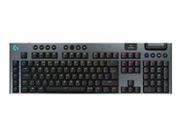 Logitech G G915 X - Tangentbord - gaming, LIGHTSPEED - full size - bakgrundsbelyst - trådlös - Bluetooth, 2.4 GHz, USB-C - svart 920-012707