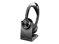 HP Poly Voyager Focus 2 - Headset - på örat - Bluetooth - trådlös, kabelansluten - aktiv brusradering - USB-C via Bluetooth-adapter - svart 77Y89AA