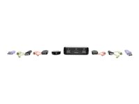 Eaton Tripp Lite series 2-Port USB/HD Cable KVM Switch with Audio/Video, Cables and USB Peripheral Sharing - Omkopplare för tangentbord/video/mus/ljud/USB - 2 x KVM/ljud/USB - 1 lokal användare - skrivbordsmodell B032-HUA2