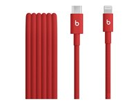 Beats - Lightning-kabel - 24 pin USB-C hane till Lightning hane - 1.5 m - rapid red - flätad kabel, reinforced design, snabbladdning MFEH4ZM/A