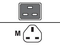 Palo - Strömkabel - BS 1363 (hane) till IEC 60320 C19 - Storbritannien PAN-PWR-C19-UK