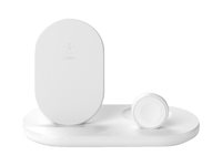 Belkin BoostCharge - Trådlöst laddställ - 7.5 Watt - vit - för Apple AirPods; AirPods Pro; iPhone 11, 12, 7, 8, SE, X, XR, XS, XS Max; Watch WIZ001VFWH