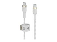 Belkin BoostCharge - USB-kabel - 24 pin USB-C (hane) till 24 pin USB-C (hane) - 3 m - vit CAB011BT3MWH
