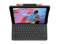 Logitech Slim Folio - Tangentbord och foliefodral - trådlös - Bluetooth LE - QWERTY - nordiskt (danska/finska/norska/svenska) - oxford-grå - för Apple 10.9-inch iPad (10:e generation) 920-011428