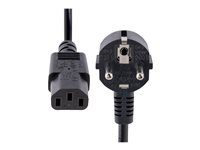 StarTech.com 1m (3ft) Computer Power Cord, 18AWG, EU Schuko to C13 Power Cord, 10A 250V, Black Replacement AC Cord, TV/Monitor Power Cable, Schuko CEE 7/7 to IEC 60320 C13 Power Cord - PC Power Supply Cable (713E-1M-POWER-CORD) - Strömkabel - power CEE 7/7 (P) vinklad till power IEC 60320 C13 - AC 250 V - 10 A - 1 m - formpressad - svart - Europa 713E-1M-POWER-CORD