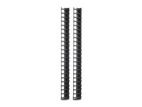 APC - Rackpanel för kabelhantering - svart - 48U - TAA-kompatibel (paket om 2) - för P/N: AR9307SP, AR9307SP-R, SMX2KR2UX145, SMX3KR2UNCX145, SRT1000RMXLI, SRT1000RMXLI-NC AR7723