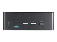 StarTech.com 2-ports HDMI KVM-switch för dubbla skärmar - 4K 60 Hz Ultra HD HDR - Desktop 4K HDMI 2.0 KVM-switch med 2 portar USB 3.0-hubb (5 Gbit/s) och 4x USB 2.0 HID, ljud - Snabbtangenter för omkoppling - TAA - Omkopplare för tangentbord/video/mus/ljud - 2 x KVM/ljud - skrivbordsmodell - TAA-kompatibel SV231DHU34K6