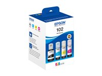 Epson 102 Multipack - 4-pack - svart, gul, cyan, magenta - original - bläckpatron - för EcoTank ET-15000, 2750, 2751, 2756, 2850, 2851, 2856, 3850, 4750, 4850, 4856 C13T03R640