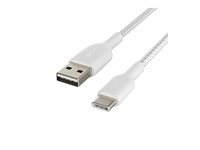 Belkin BoostCharge - USB-kabel - 24 pin USB-C (hane) till USB (hane) - 15 cm - vit CAB002BT0MWH