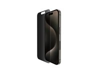 Belkin ScreenForce Pro - Skärmskydd för mobiltelefon - glas - med sekretessfilter - för Apple iPhone 15 Pro SFA109EC