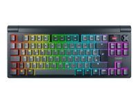 CHERRY XTRFY MX 8.3 - Tangentbord - 80% - TKL - bakgrundsbelyst - trådlös - Bluetooth 5.2, 2.4 GHz, USB - QWERTY - amerikansk - tangentbrytare: CHERRY MX2A Röd (hot-swappable) - grå G80-3883HJAUS-22
