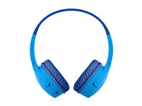 Belkin SoundForm Mini - Hörlurar med mikrofon - på örat - Bluetooth - trådlös, kabelansluten - 3,5 mm kontakt - blå AUD002BTBLV3