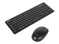 Targus - Sats med tangentbord och mus - antimikrobiell universell mellanstorlek komfort paket med flera enheter - antimikrobiell - trådlös - Bluetooth 5.1, 2.4 GHz, Bluetooth 5.0 - QWERTY - brittisk - svart BUS0421UK