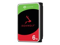Seagate IronWolf ST6000VN006 - Hårddisk - 6 TB - inbyggd - 3.5" - SATA 6Gb/s - buffert: 256 MB - med 3 års Seagate Rescue Data Recovery ST6000VN006