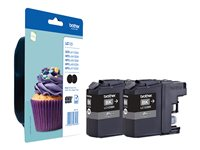Brother LC123BK - 2-pack - Lång livslängd - svart - original - blister med akustiskt / elektromagnetiskt alarm - bläckpatron - för Brother DCP-J100, J105, J132, J152, J552, J752, MFC-J245, J470, J650, J6520, J6720, J6920 LC123BKBP2DR