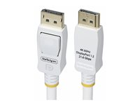 StarTech.com 10ft White VESA Certified DisplayPort 1.2 Cable with Latches - DisplayPort-kabel - DisplayPort (hane) spärrad till DisplayPort (hane) spärrad - DisplayPort 1.2 - 3 m - halogenfri, passiv, 4K60Hz stöd, 1080p stöd 240 Hz, 2K144Hz stöd - vit DP12-CABLE-10FTW