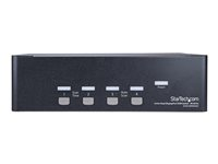 StarTech.com 4-ports Dual DisplayPort KVM-switch - 4K 60 Hz - Omkopplare för tangentbord/video/mus/ljud/USB - 4 x KVM/ljud/USB - 1 lokal användare - rackmonterbar, skrivbordsmodell SV431DPDDUA2