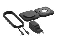 Belkin BoostCharge Pro 2-in-1 - Trådlös laddningsplatta + växelströmsadapter - 15 Watt - Fast Charge (magnetisk) WIZ026VFBK