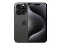 Apple iPhone 15 Pro - 5G smartphone - dual-SIM / Internminne 1 TB - OLED-skärm - 6.1" - 2556 x 1179 pixlar (120 Hz) - 3 st. bakre kameror 48 MP, 12 MP, 12 MP - front camera 12 MP - svart titan MTVC3QN/A