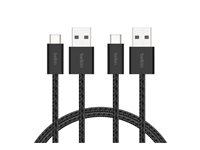 Belkin BoostCharge - USB-kabel - USB (hane) till USB-C (hane) - 1.5 m - braided, USB Fast Charge (15W) - svart (paket om 2) BBD010HQ05BK2PK