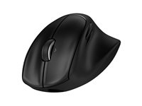 HP 725M - Mus - ergonomisk - 21° semi-vertical tilt - högerhänt - 7 knappar - trådlös - Bluetooth, 2.4 GHz - trådlös USB-mottagare - svart BH0Z5AA#ABB