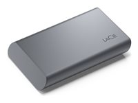 LaCie Mobile Secure STKH1000800 - SSD - High Performance - krypterat - 1 TB - extern (portabel) - USB 3.2 Gen 2 (USB-C kontakt) - 256 bitars AES - rymdgrå - med 3 års Seagate Rescue Data Recovery STKH1000800