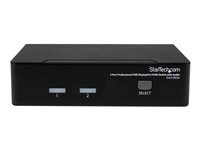 StarTech.com Professionell USB DisplayPort KVM-switch med 2 portar och audio - Omkopplare för tangentbord/video/mus/ljud - 2 x KVM/ljud - 1 lokal användare - skrivbordsmodell - för P/N: DP4N1USB6, IM12D1500P, SVA12M2NEUA, SVA12M5NA SV231DPUA