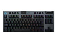 Logitech G G915 X - Tangentbord - gaming, LIGHTSPEED - TKL - bakgrundsbelyst - trådlös - USB-C, Bluetooth, 2.4 GHz - svart 920-012756