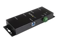 StarTech.com USB 3.0-hubb med 4 portar - Industriell USB-A-hubb i metall - USB-datahubb som kan monteras på vägg eller skrivbord - TAA-kompatibel USB-expansionshubb - Hubb - 4 x SuperSpeed USB 3.0 - skrivbordsmodell - Likström - för P/N: ITB20D3250, MSDREADU2OTG, SVA12M5NA, USB312SAT3CB, USB315CB2M, USBLTM1MBK, USBLTM1MWH ST4300USBM