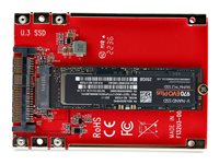 StarTech.com M.2 to U.3 Adapter, For M.2 NVMe SSDs, PCIe M.2 Drive to 2.5inch U.3 (SFF-TA-1001) Host Adapter/Converter, TAA Compliant - 2.5" Drive Form Factor (1M25-U3-M2-ADAPTER) - Gränssnittsadapter - M.2 - M.2 NVMe Card / PCIe 4.0 (NVMe) - U.3 - röd - TAA-kompatibel 1M25-U3-M2-ADAPTER