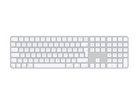 Apple Magic Keyboard with Touch ID and Numeric Keypad - Tangentbord - USB-C - trådlös - Bluetooth - QWERTY - brittisk - vita tangenter MXK73B/A