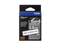 Brother HSe-211E - Svart på vitt - Rulle (0,52 cm x 1,5 m) 1 kassett(er) hängande låda - rörtejp för värmekrympning - för P-Touch PT-D800, PT-E300, PT-E310, PT-E550, PT-P700, PT-P750, PT-P900, PT-P950 HSE211E